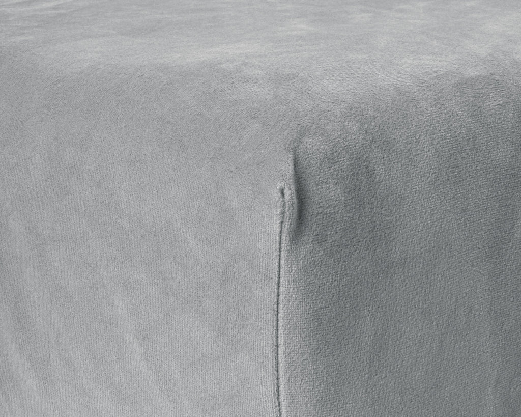 Hoeslaken fluweel polyester grijs 160 x 200 cm, hoekhoogte 30 cm, zacht en warm voor de winter