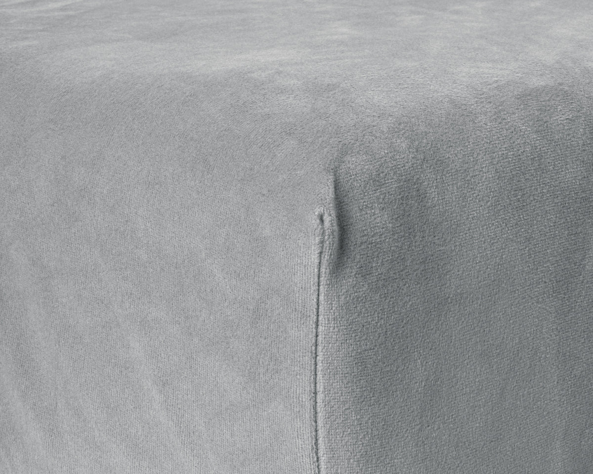 Hoeslaken fluweel polyester grijs 160 x 200 cm, hoekhoogte 30 cm, zacht en warm voor de winter
