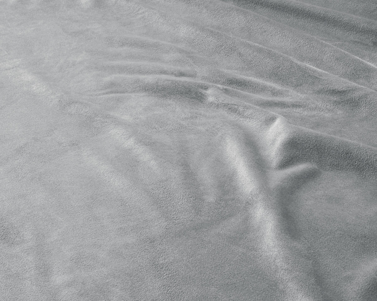 Hoeslaken fluweel polyester grijs 160 x 200 cm, hoekhoogte 30 cm, zacht en warm voor de winter