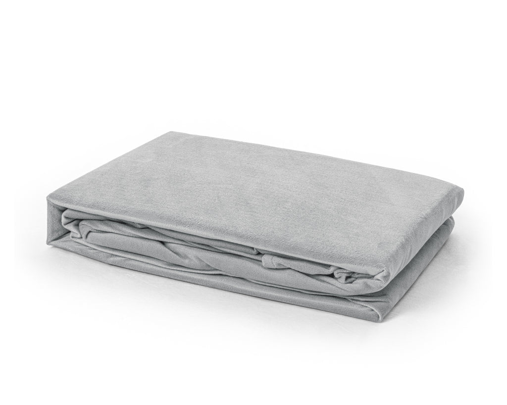 Hoeslaken fluweel polyester grijs 160 x 200 cm, hoekhoogte 30 cm, zacht en warm voor de winter