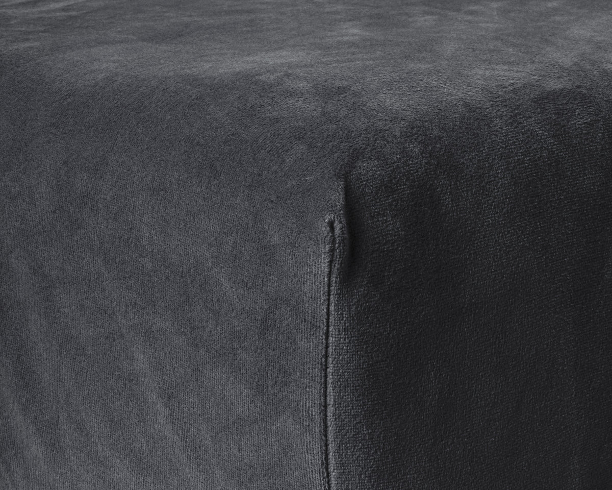 Hoeslaken fluweel polyester antraciet 140 x 200 cm, hoekhoogte 30 cm, voor de wasdroger