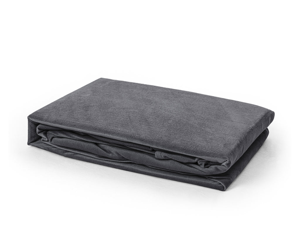 Hoeslaken fluweel polyester antraciet 140 x 200 cm, hoekhoogte 30 cm, voor de wasdroger