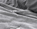 Dekbedovertrek teddy microfleece grijs met glow in the dark sterren 140 x 220 cm, kinderkamer