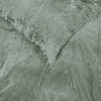 Dekbedovertrek velvet polyester groen 140 x 220 cm, met kussenslopen en drukknopen