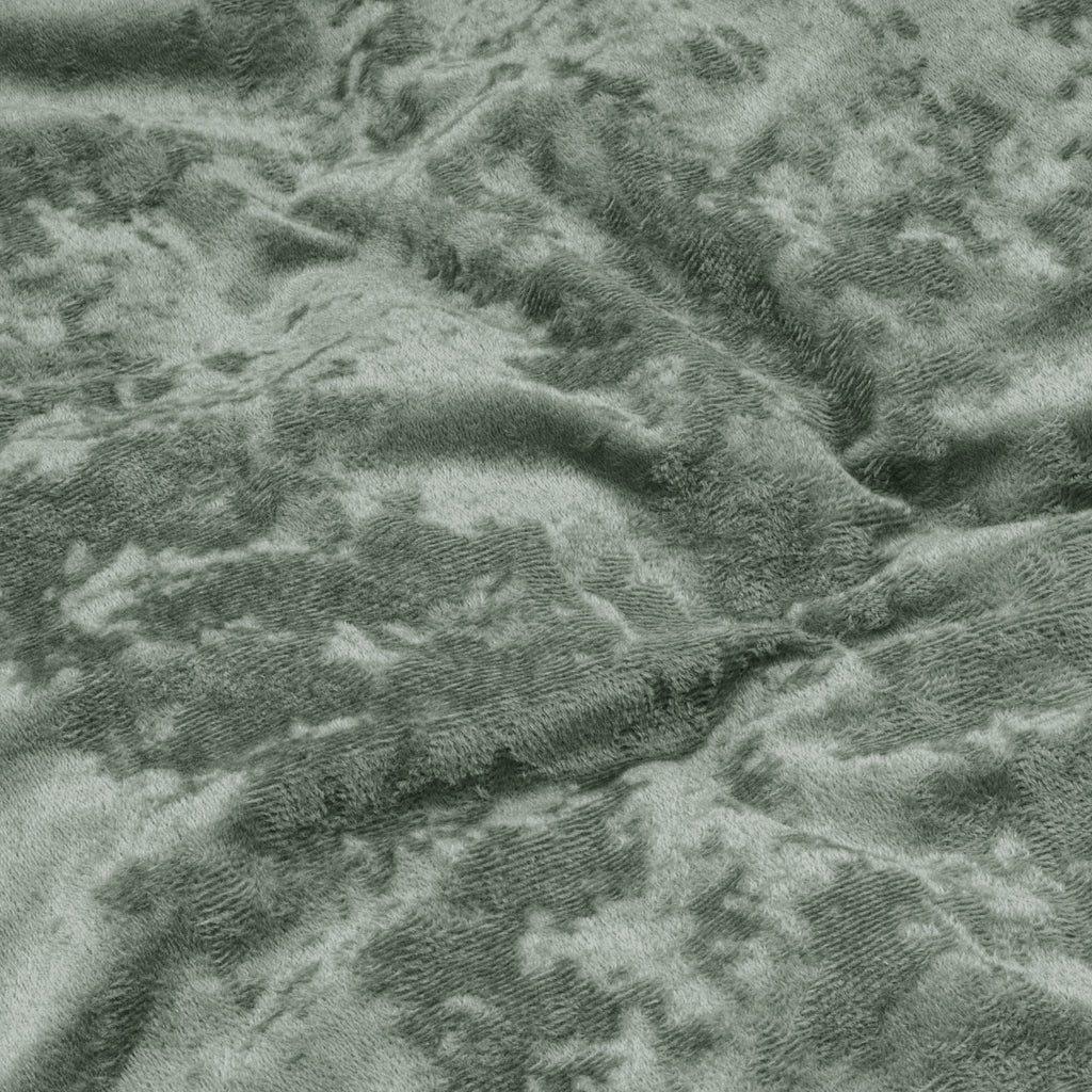 Dekbedovertrek velvet polyester groen 140 x 220 cm, met kussenslopen en drukknopen