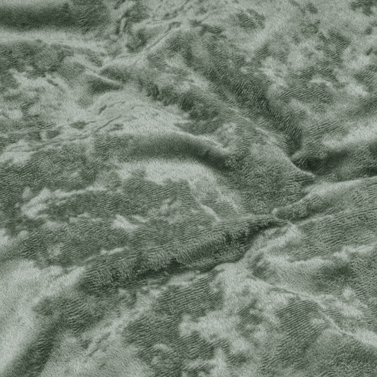 Dekbedovertrek velvet polyester groen 140 x 220 cm, met kussenslopen en drukknopen