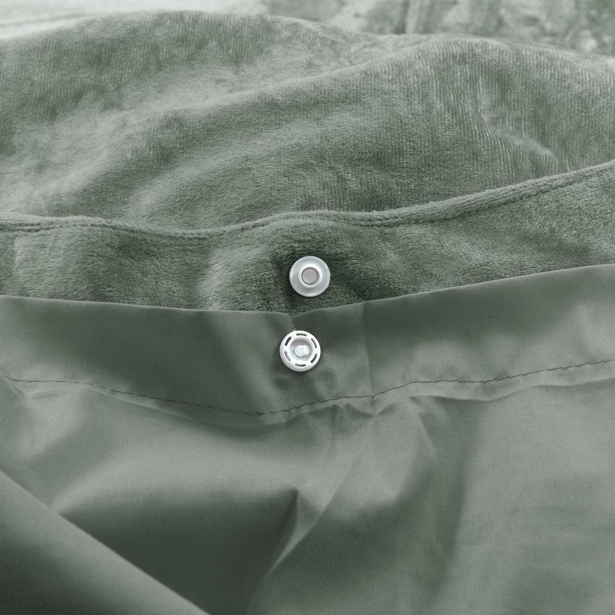 Dekbedovertrek velvet polyester groen 200 x 220 cm, crystal velvet met kussenslopen en drukknopen