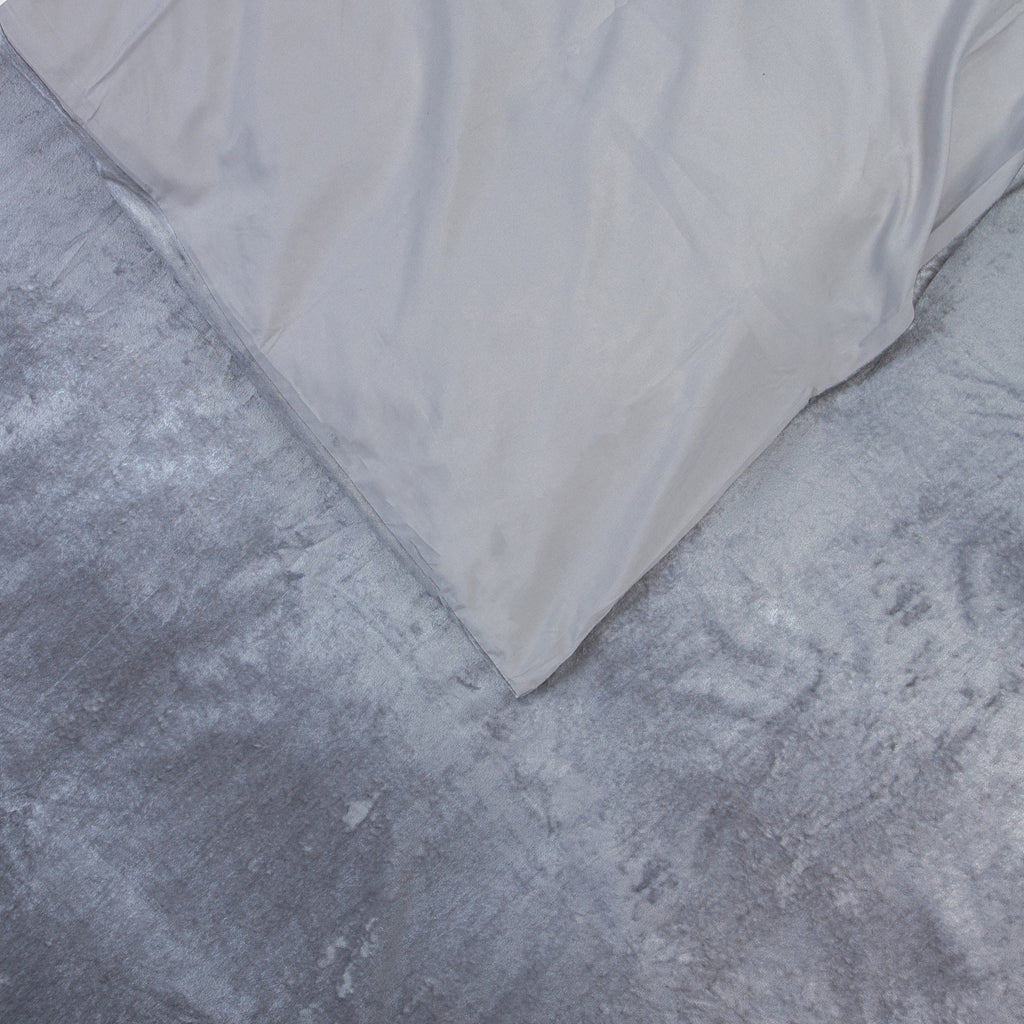 Dekbedovertrek polyester velvet Crystal Velvet grijs 240 x 220 cm, met kussenslopen voor de slaapkamer