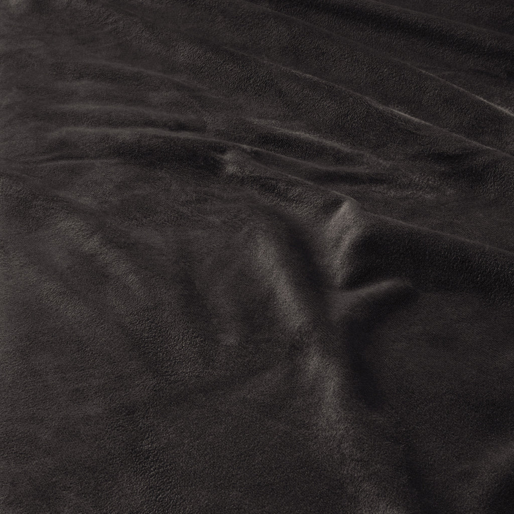 Dekbedovertrek fluweel polyester zwart met ruches 200 x 220 cm, met kussenslopen, slaapkamer