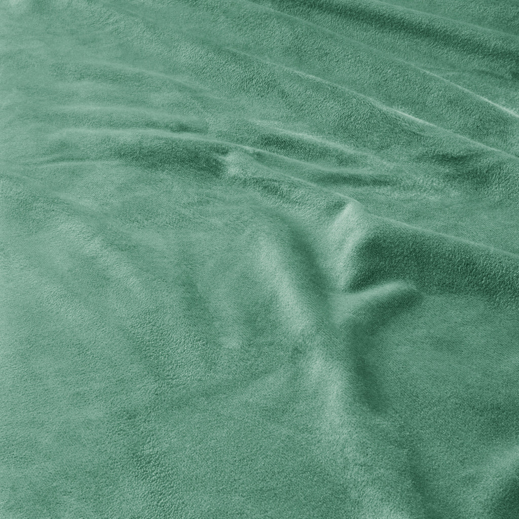 Dekbedovertrek fluweel polyester groen met ruches 240 x 220 cm, met kussenslopen en drukknopen