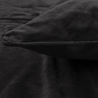 Dekbedovertrek fluweel polyester zwart 200 x 220 cm, met fluwelen paspel en kussensloop