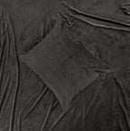 Dekbedovertrek fluweel polyester en microvezel taupe 140 x 220 cm, met kussensloop en drukknopen