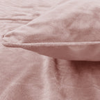Dekbedovertrek fluweel polyester roze, met fluwelen paspel, 200 x 220 cm, met kussenslopen, slaapkamer