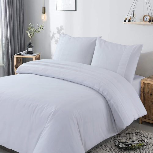 Dekbedovertrek katoen percale Bali wit 240 x 220 cm, met kussenslopen 60 x 70 cm
