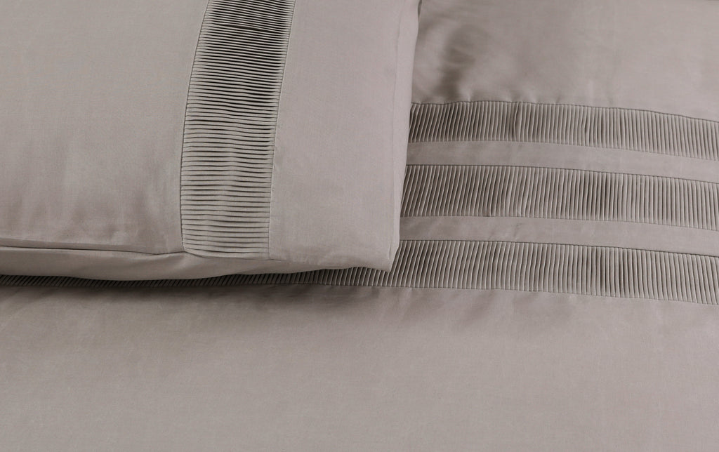 Dekbedovertrek Bali percale katoen taupe 200 x 220 cm, met 2 kussenslopen 60 x 70 cm