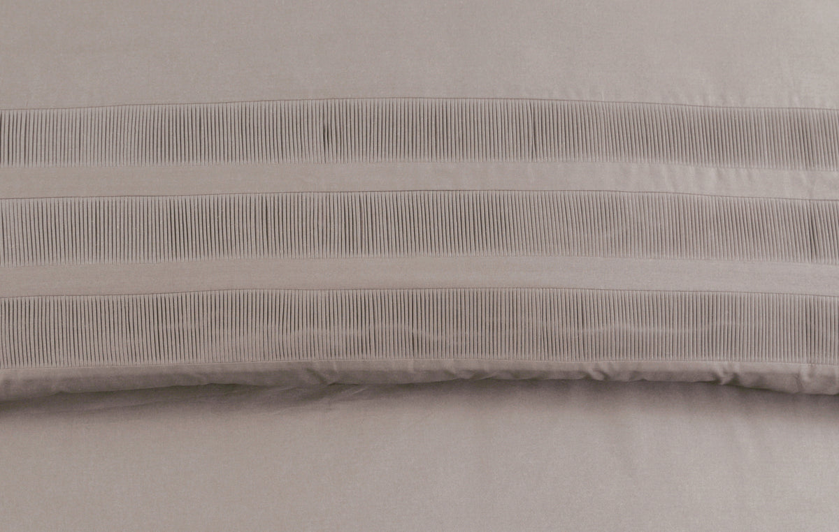 Dekbedovertrek Bali percale katoen taupe 200 x 220 cm, met 2 kussenslopen 60 x 70 cm