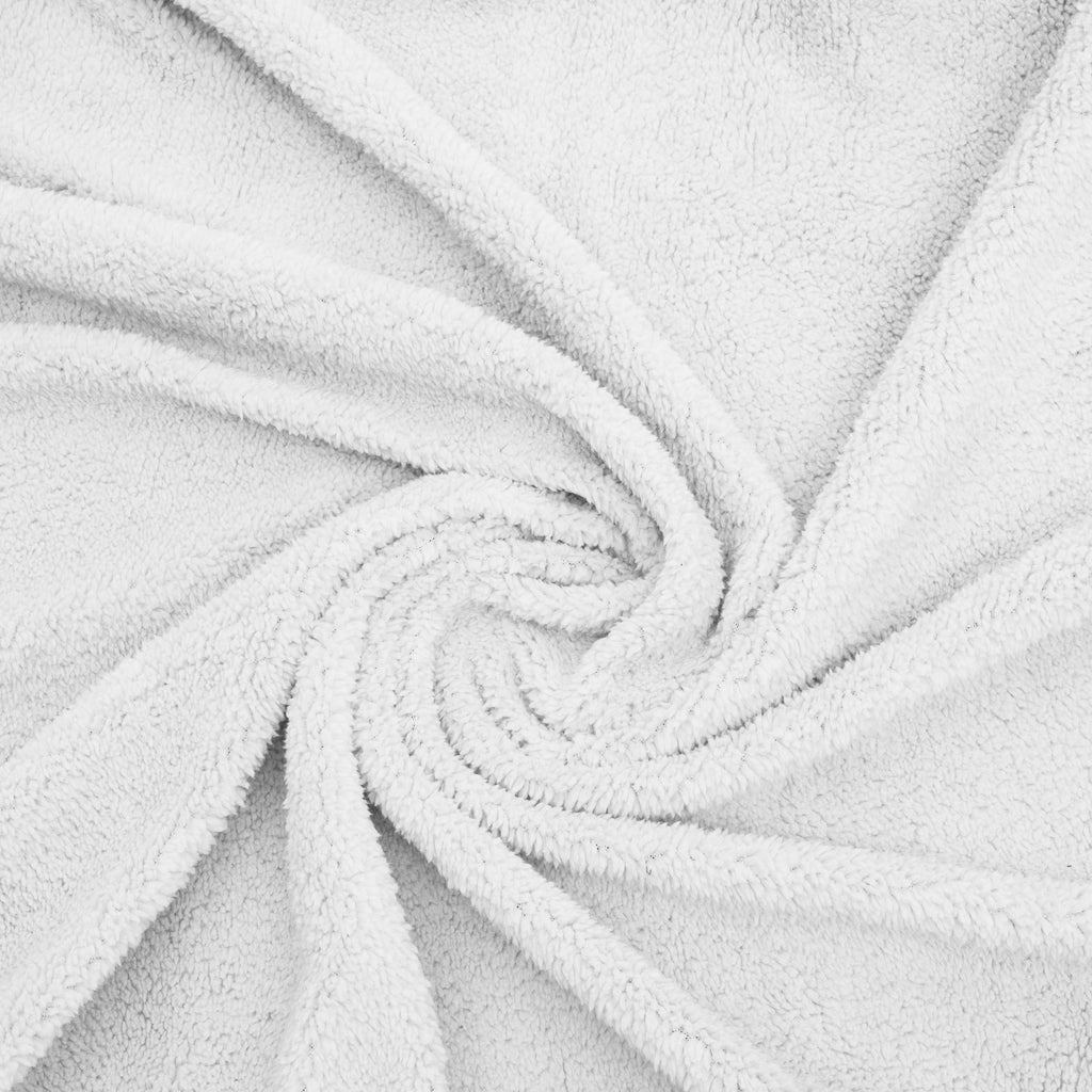 Hoeslaken teddy polyester wit 160 x 200 cm, hoekhoogte 30 cm, voor tweepersoonsbed