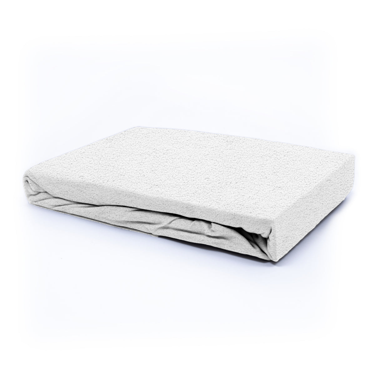 Hoeslaken teddy polyester wit 160 x 200 cm, hoekhoogte 30 cm, voor tweepersoonsbed