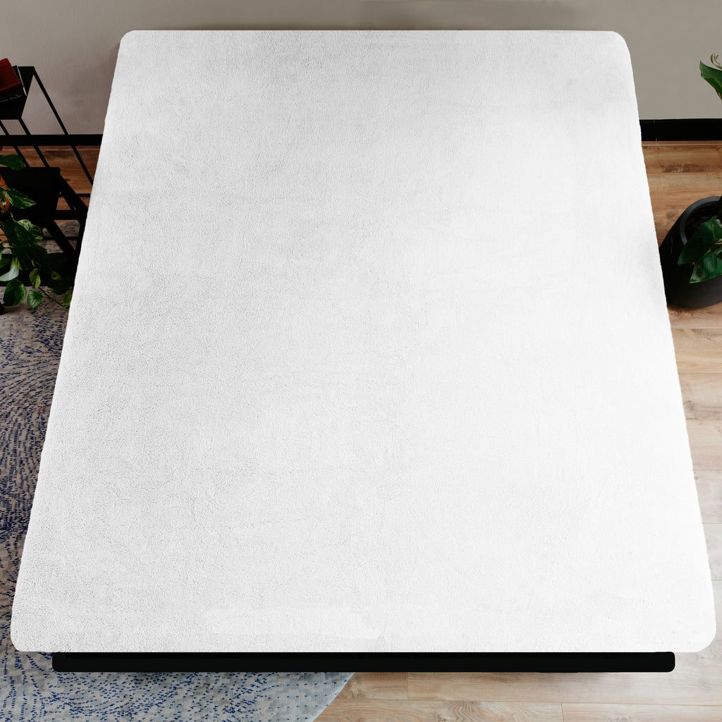 Hoeslaken teddy polyester wit 160 x 200 cm, hoekhoogte 30 cm, voor tweepersoonsbed