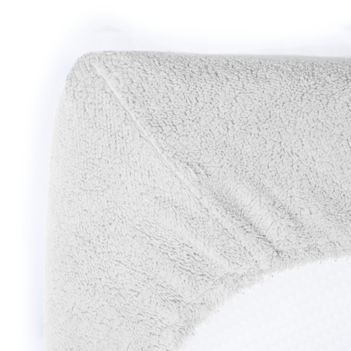 Hoeslaken teddy polyester wit 180 x 200 cm, hoekhoogte 30 cm, voor tweepersoonsbed