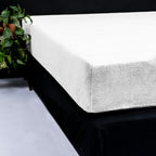 Hoeslaken teddy polyester wit 180 x 200 cm, hoekhoogte 30 cm, voor tweepersoonsbed