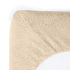 Hoeslaken teddy polyester taupe 140 x 200 cm, hoekhoogte 30 cm, voor tweepersoonsbed