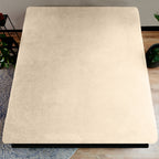 Hoeslaken teddy polyester taupe 160 x 200 cm, hoekhoogte 30 cm, voor tweepersoonsbed