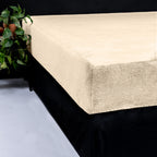 Hoeslaken teddy polyester taupe 180 x 200 cm, hoekhoogte 30 cm, voor de slaapkamer