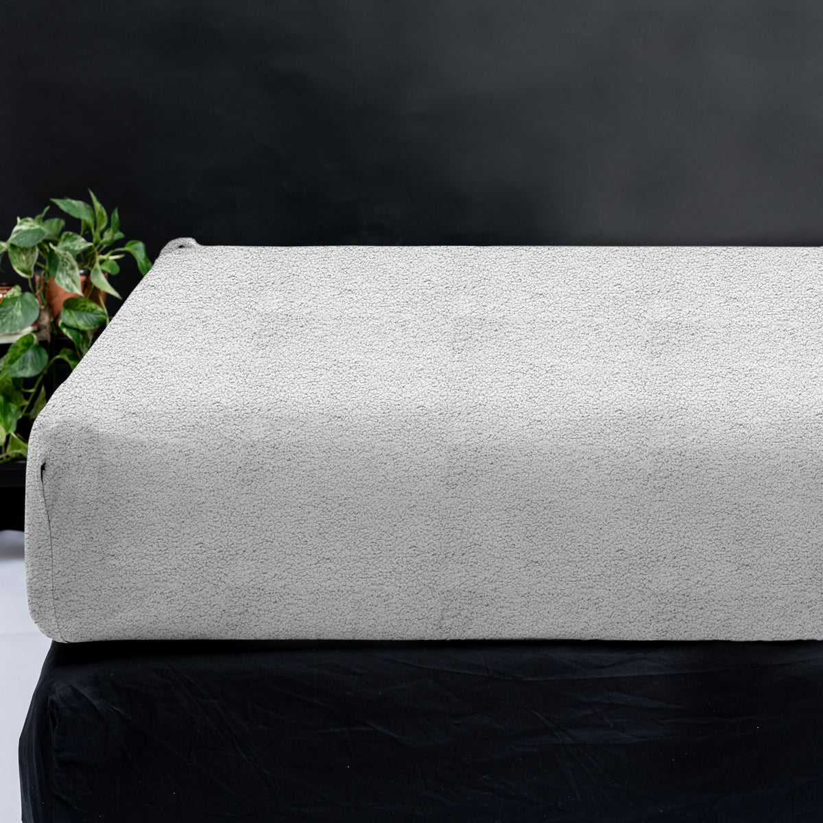 Hoeslaken teddy polyester grijs 160 x 200 cm, hoekhoogte 30 cm, slaapkamer