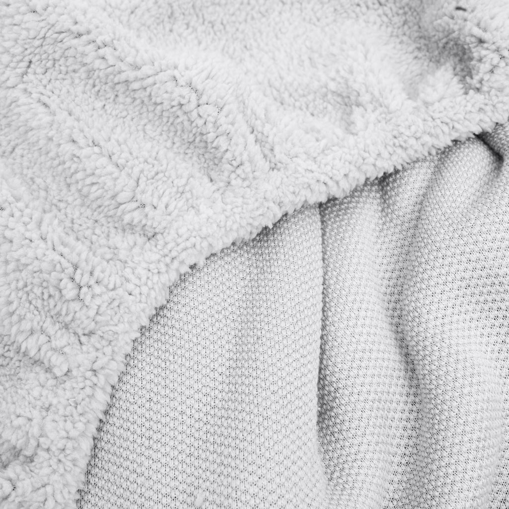 Hoeslaken teddy polyester grijs 160 x 200 cm, hoekhoogte 30 cm, slaapkamer