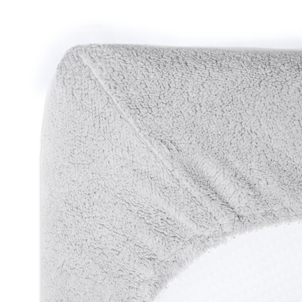 Hoeslaken teddy polyester grijs 160 x 200 cm, hoekhoogte 30 cm, slaapkamer