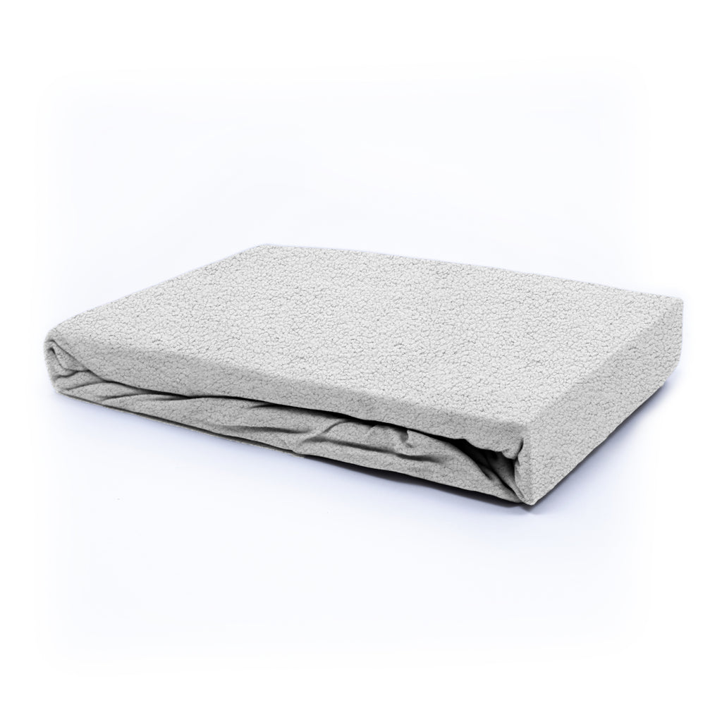 Hoeslaken teddy polyester grijs 180 x 200 cm, hoekhoogte 30 cm, voor de slaapkamer