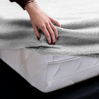 Hoeslaken teddy polyester grijs 180 x 200 cm, hoekhoogte 30 cm, voor de slaapkamer