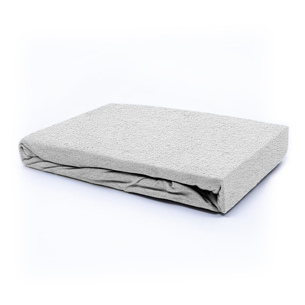 Hoeslaken teddy polyester grijs 180 x 200 cm, hoekhoogte 30 cm, voor de slaapkamer