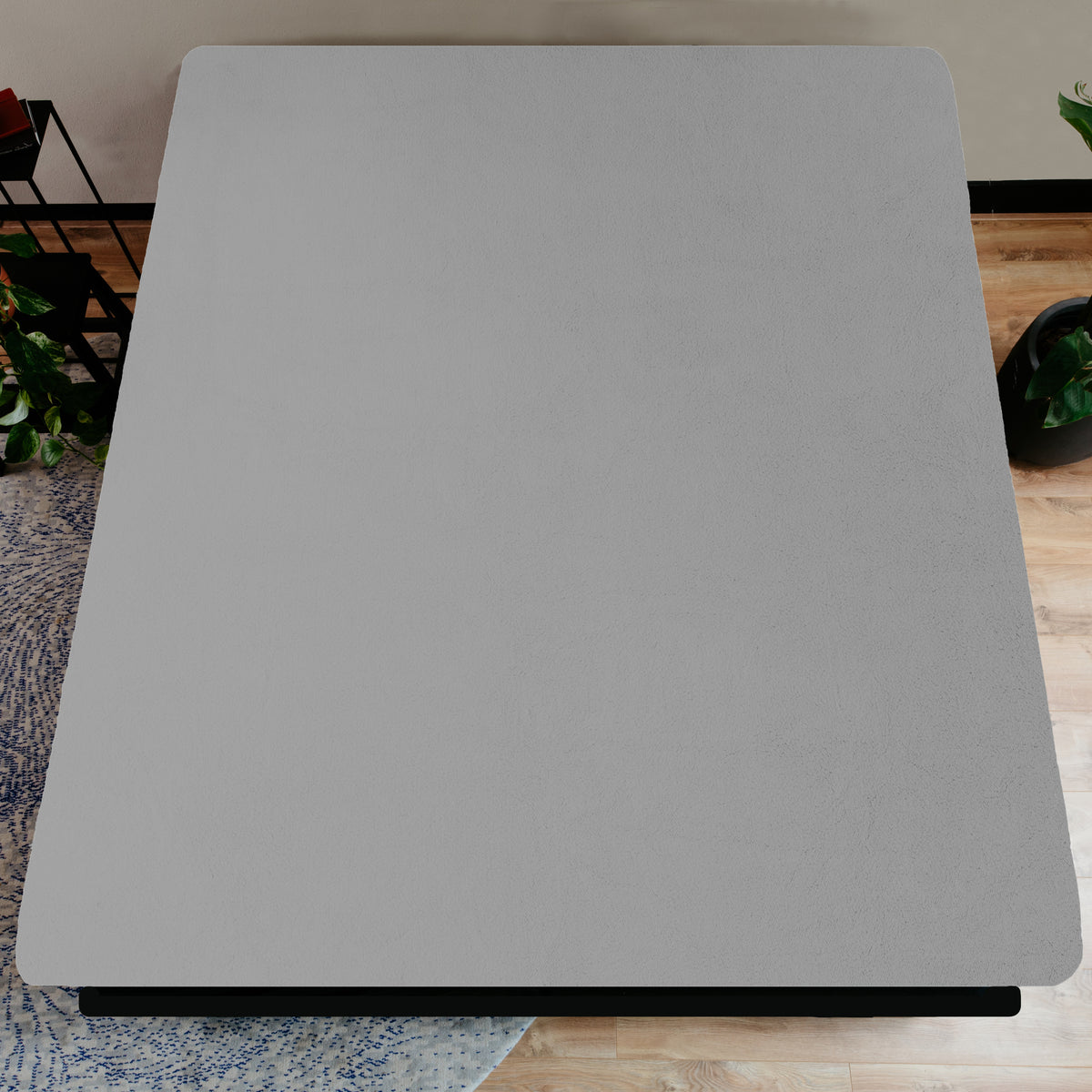 Hoeslaken teddy polyester grijs 180 x 200 cm, hoekhoogte 30 cm, voor de slaapkamer
