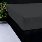 Hoeslaken teddy polyester antraciet 160 x 200 cm, hoekhoogte 30 cm, voor de slaapkamer