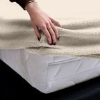 Hoeslaken teddy polyester crème 180 x 200 cm, hoekhoogte 30 cm, voor de slaapkamer