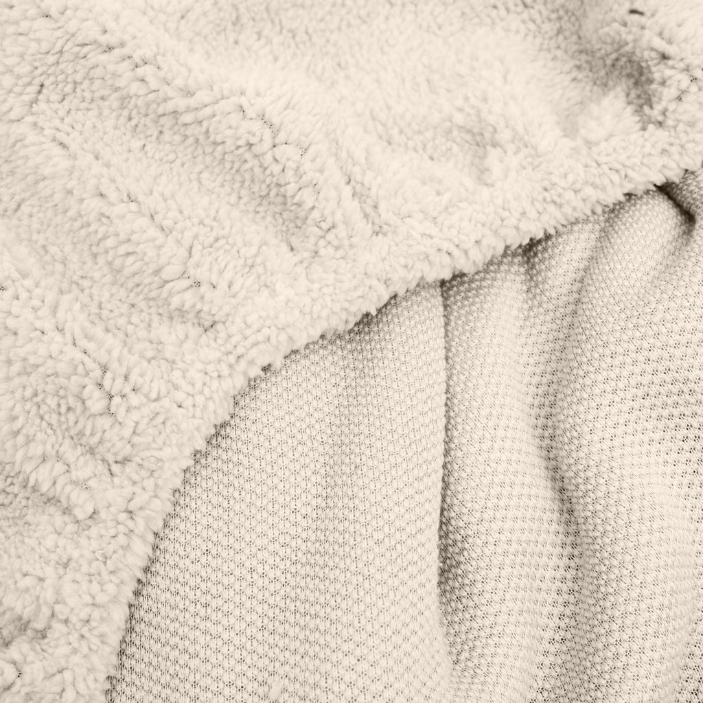 Hoeslaken teddy polyester crème 180 x 200 cm, hoekhoogte 30 cm, voor de slaapkamer