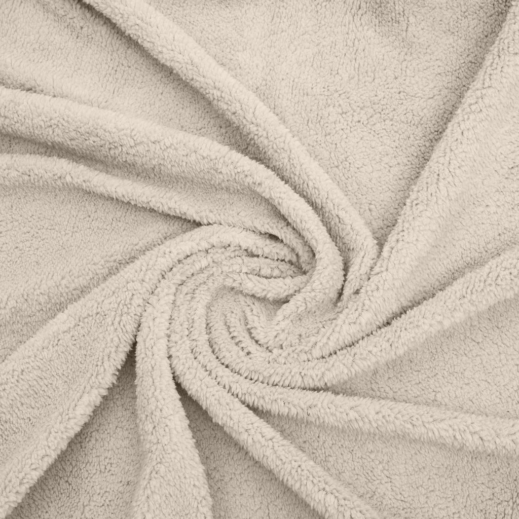 Hoeslaken teddy polyester crème 180 x 200 cm, hoekhoogte 30 cm, voor de slaapkamer