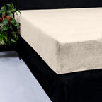 Hoeslaken teddy polyester crème 180 x 200 cm, hoekhoogte 30 cm, voor de slaapkamer