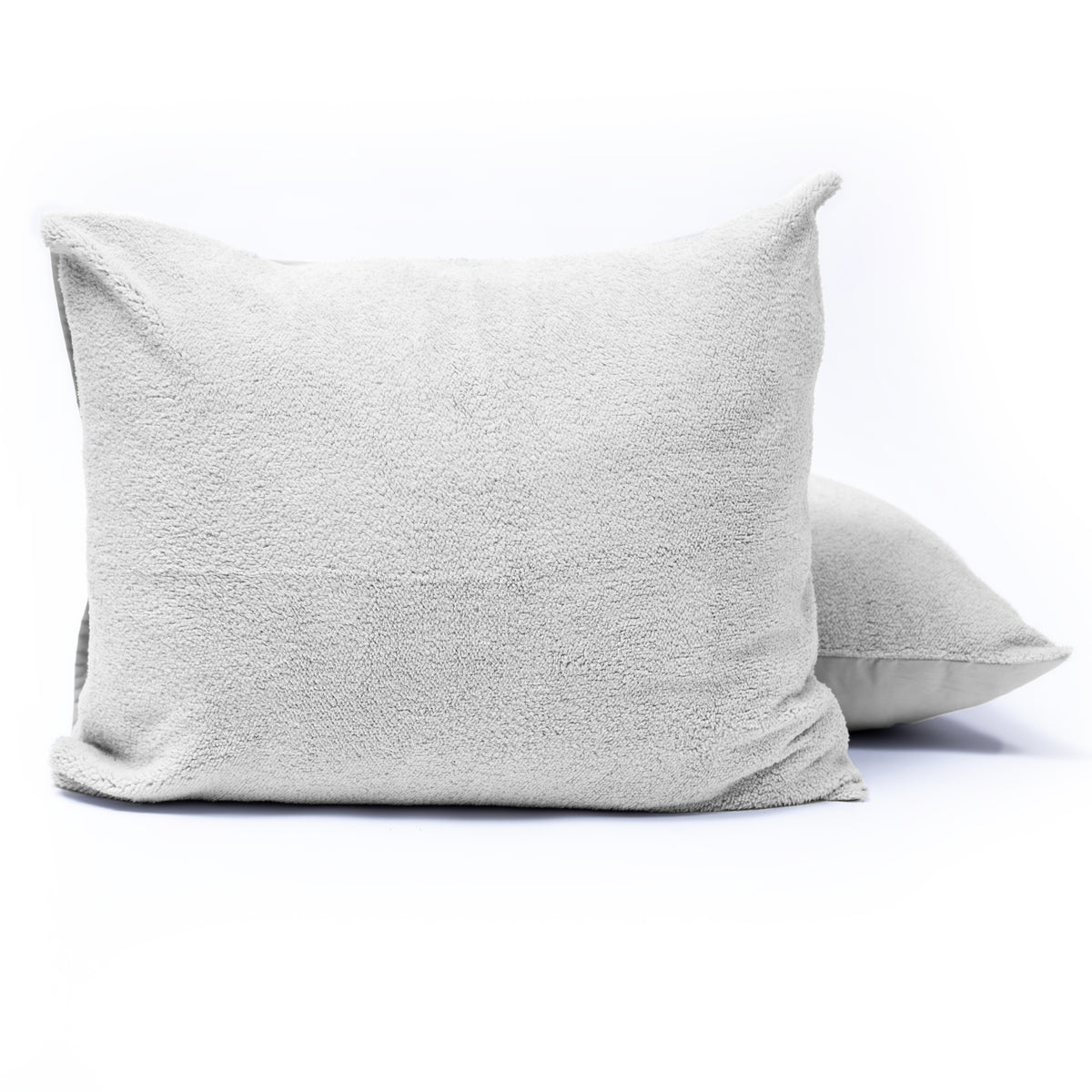 Kussenslopen teddy polyester grijs 60 x 70 cm, set van 2 met envelopsluiting voor de slaapkamer