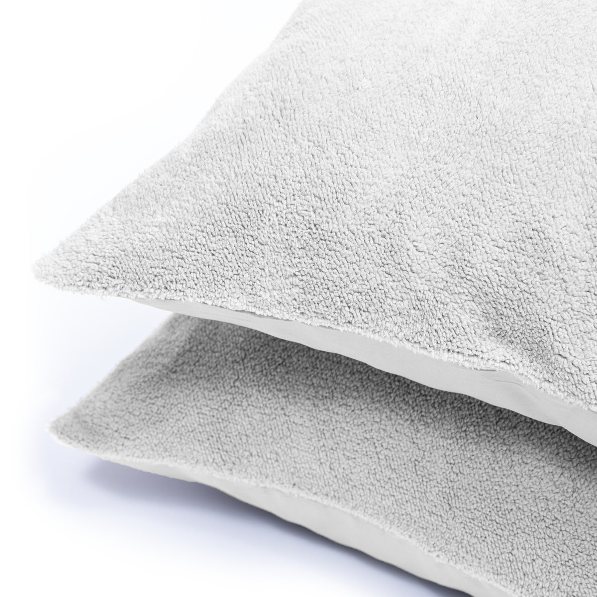 Kussenslopen teddy polyester grijs 60 x 70 cm, set van 2 met envelopsluiting voor de slaapkamer