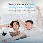 Hoofdkussen traagschuim versnipperd verstelbaar wit 50 x 70 cm, verkoelend, voor zij-, rug- en buikslapers