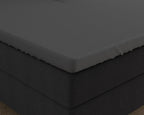 Hoeslaken voor topper dubbel jersey katoen antraciet 140 x 200/220 cm, 220 g/m²
