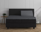 Hoeslaken splittopper gebreid katoen dubbel jersey antraciet 160 x 200/220 cm, stretch