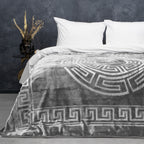 Deken fleece polyester geëmbosseerd Zeta grijs 200 x 240 cm, voor slaapkamer en woonkamer