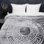 Deken fleece polyester geëmbosseerd Zeta grijs 200 x 240 cm, voor slaapkamer en woonkamer
