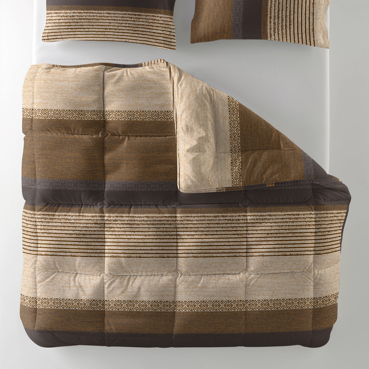 Lazy dekbed alles-in-één microvezel taupe 240 x 220 cm, met 2 kussenslopen 60 x 70 cm