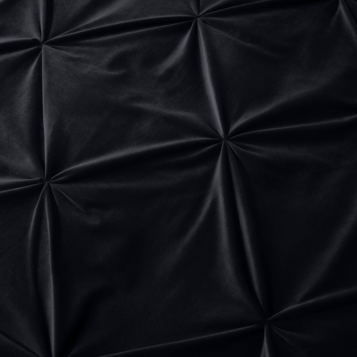 Dekbedovertrek fluweel pintuck zwart 200 x 220 cm, met 2 kussenslopen 60 x 70 cm voor de slaapkamer