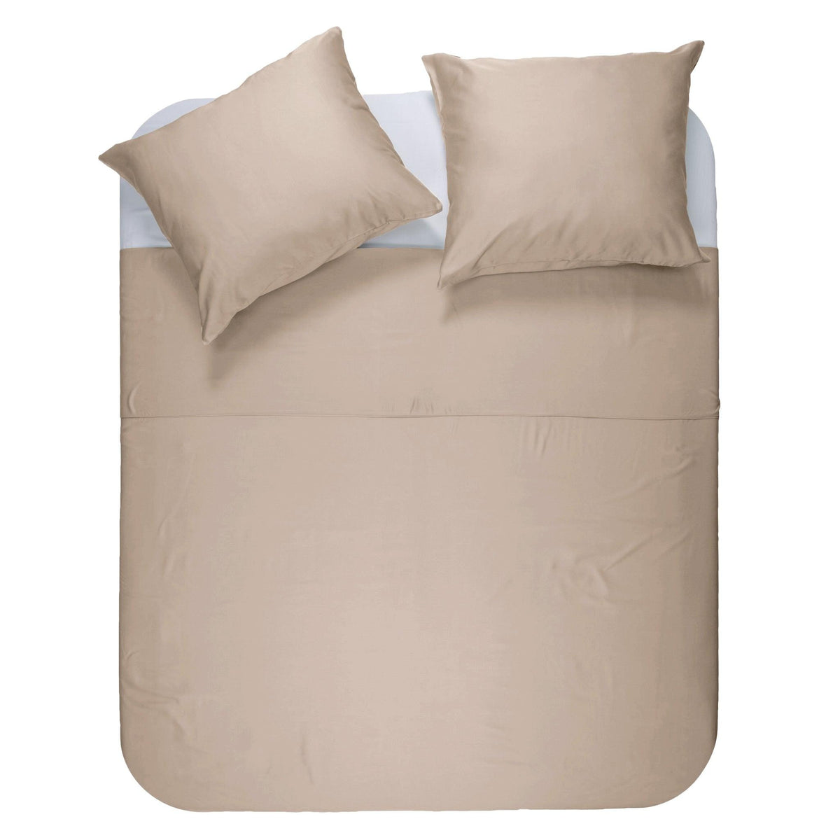 Dekbedovertrek bamboe viscose twill-satijn taupe 140 x 200/220 cm, met kussenslopen 60 x 70 cm
